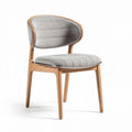 Chaise en bois avec assise rembourrée en tissu gris 50 x 50 x 80cm