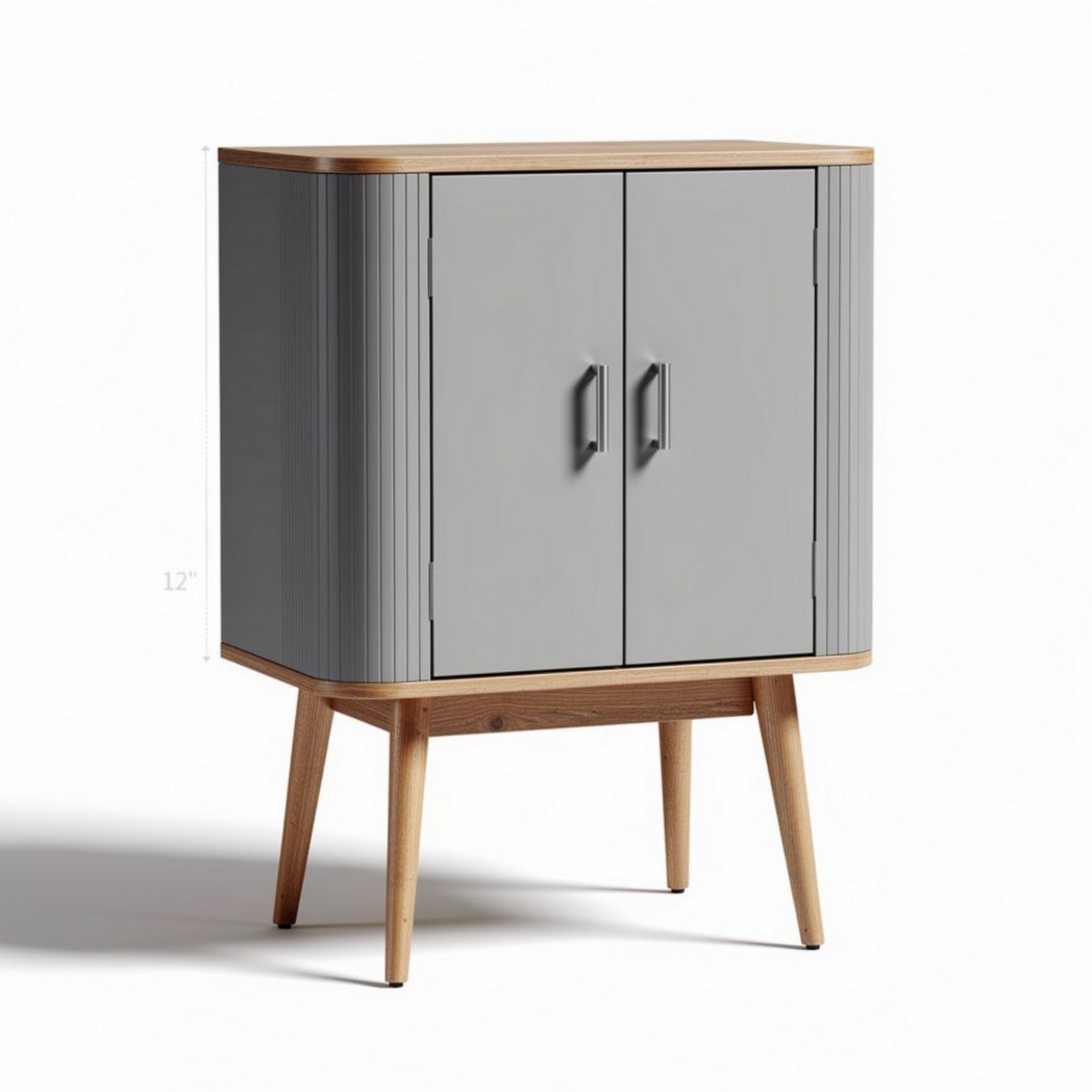Meuble de rangement en bois naturel et gris dimensions 30 x 30 x 76cm