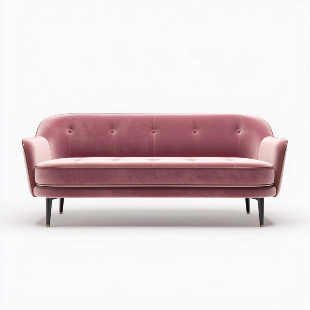 Canapé en velours rose 190 x 85 x 75cm pour salon moderne